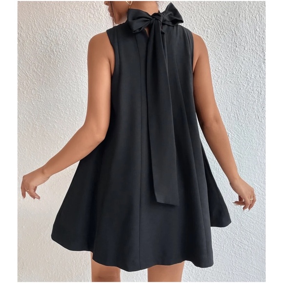 Luxe Neck Tie Party Evening Mini Dress - Picture 10 of 12